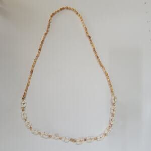 Natural Seashell Beaded Necklace with White and Tan Shell Clusters Beach Jewelry
